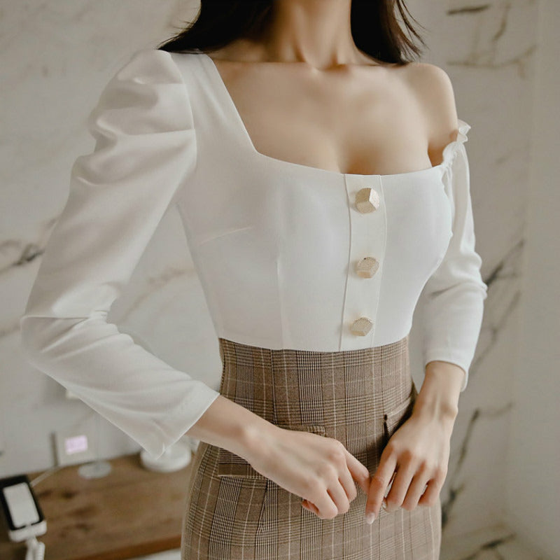 Women's Spring Sheath Polyester High-Waist Mini Dress