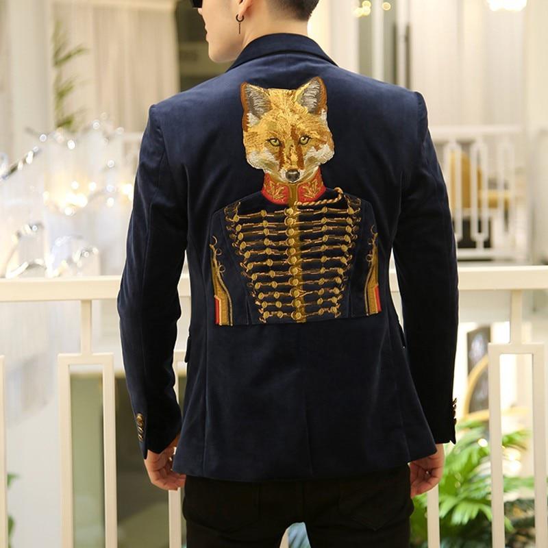 Men's Spring Casual Blazer With Fox Print