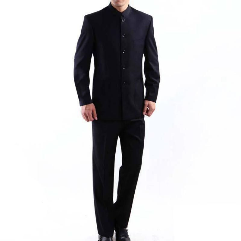 Men's Suit | Blazer With Mandarin Collar & Pants | Plus Size