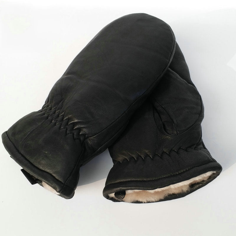 Men's Winter Genuine Leather Warm Mittens