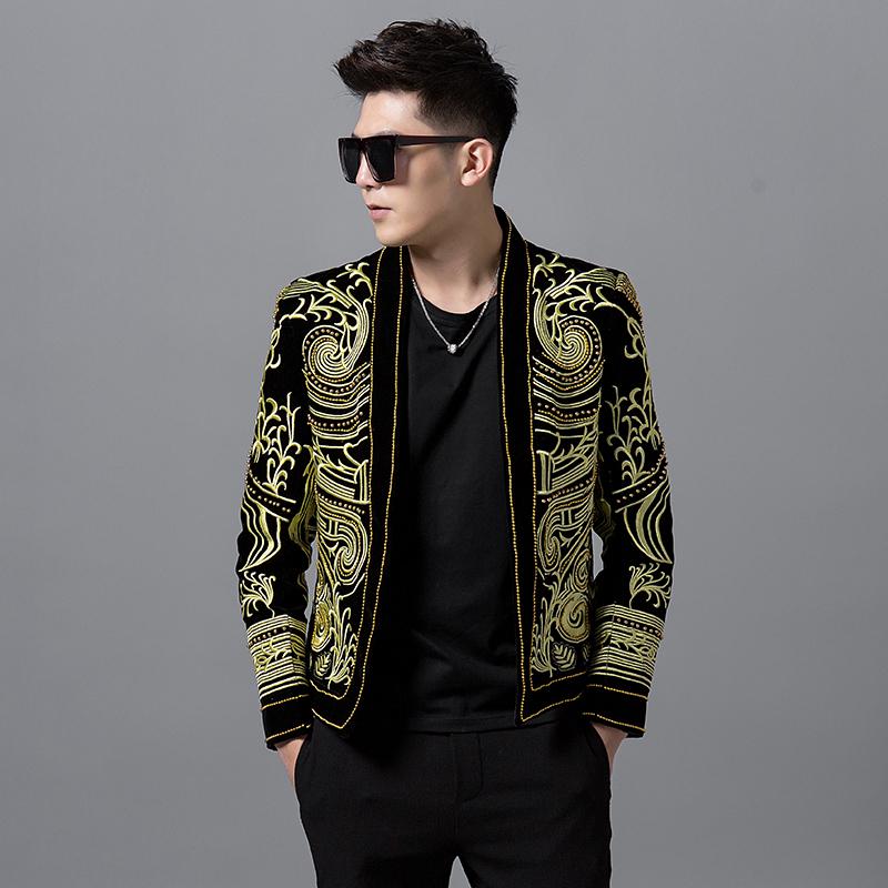 Men's Blazer With Embroidery And Beads