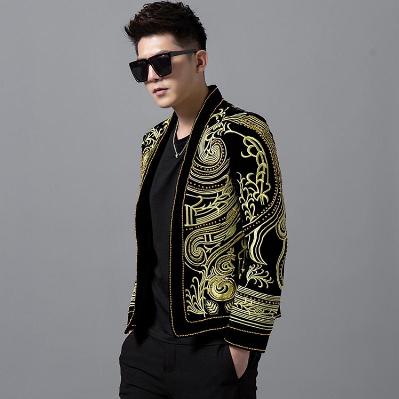 Men's Blazer With Embroidery And Beads