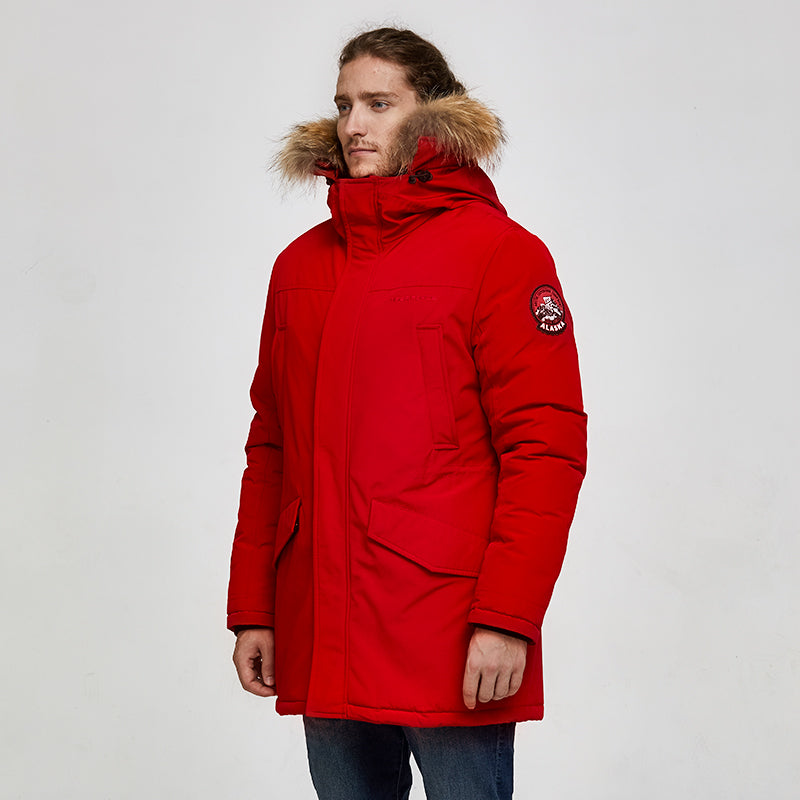 Men's Winter Casual Hooded Waterproof Parka With Pockets