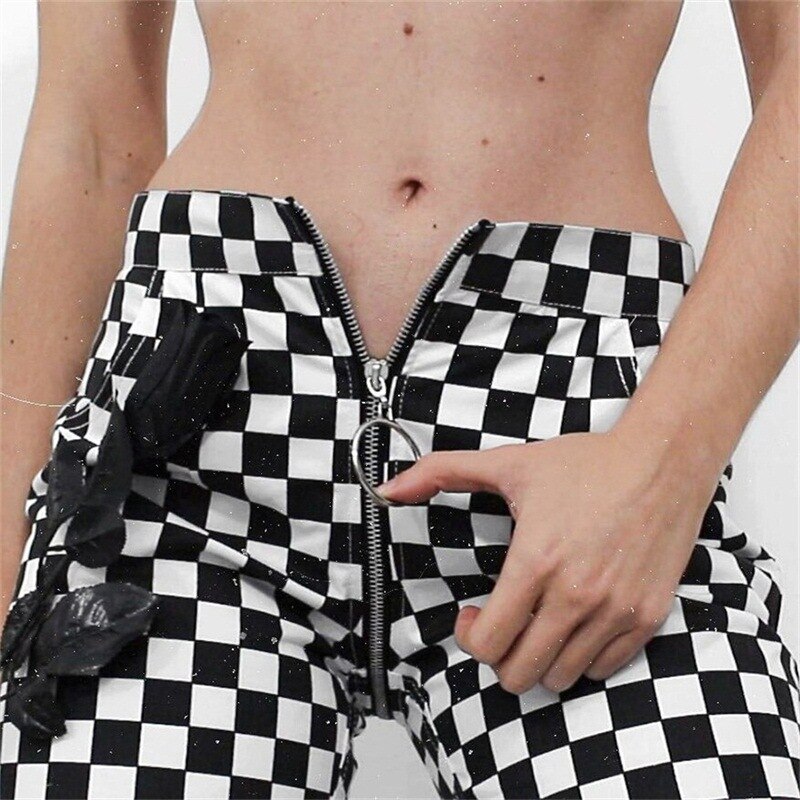 Women's Casual Polyester Mid-Waist Pants With Pockets
