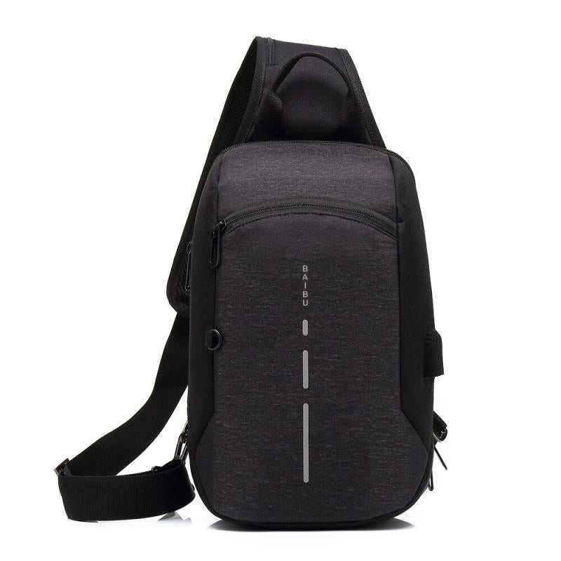 Men's Casual Waterproof Shoulder Bag With USB Charging