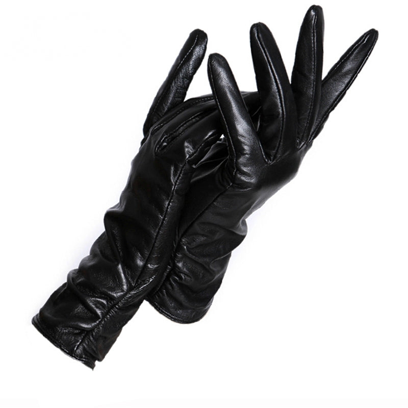 Women's Winter Genuine Leather Short Gloves