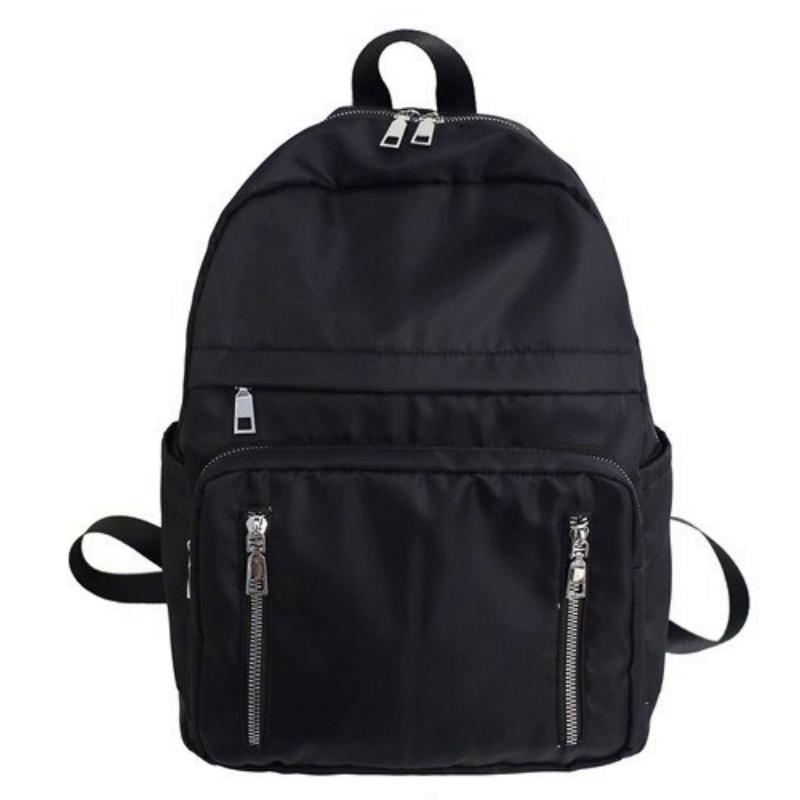 Women's Nylon Travel Backpack With Vertical Zippers