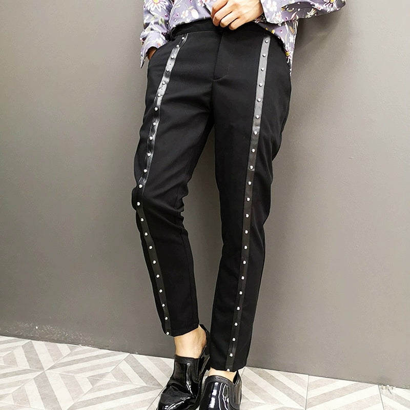 Men's Casual Trousers With Rivets