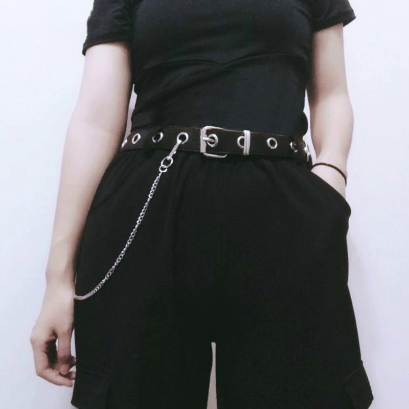 Women's Leather Belt With Chain
