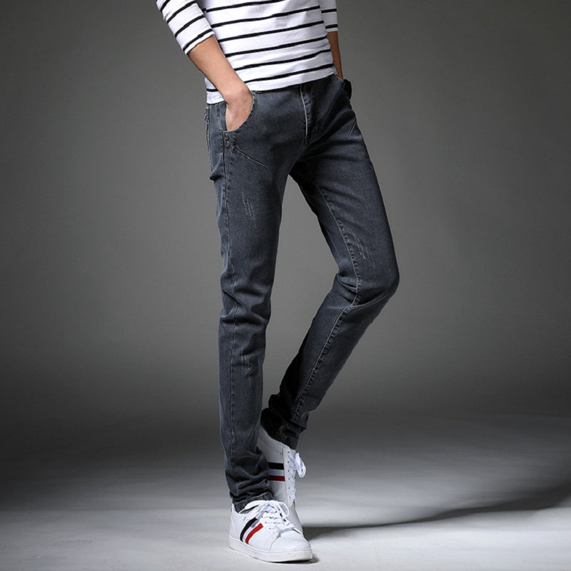 Men's Spring/Autumn Casual Mid-Waist Skinny Jeans