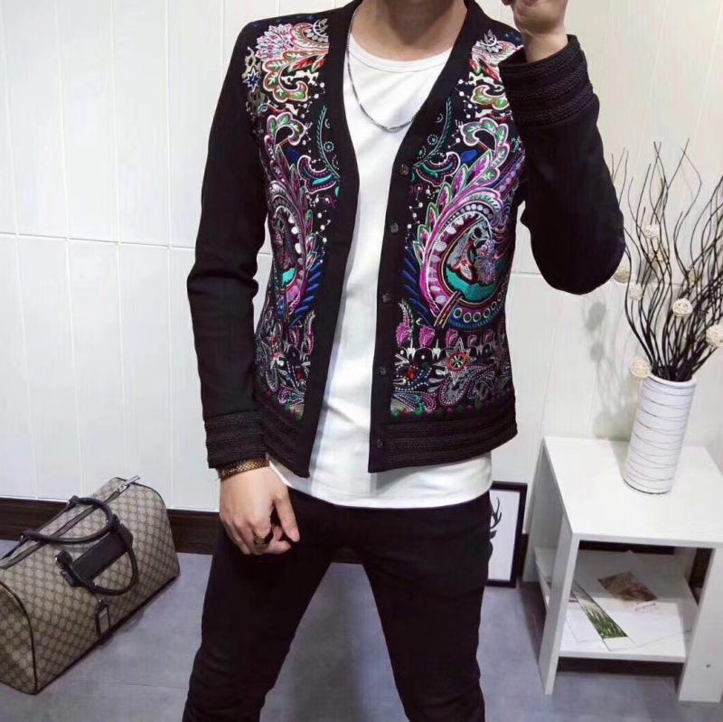 Men's Single Breasted Blazer With Embroidery
