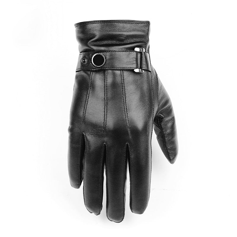 Men's Winter/Autumn Genuine Leather Touch Screen Gloves
