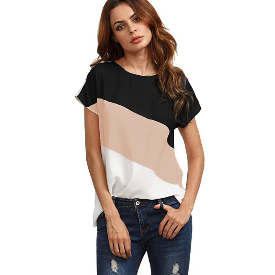 Women's Casual O-Neck Chiffon Short-Sleeved T-Shirt