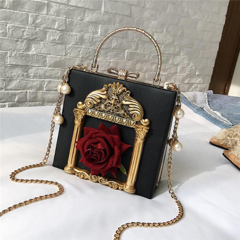 Women's Handbag With Pearls And Chain