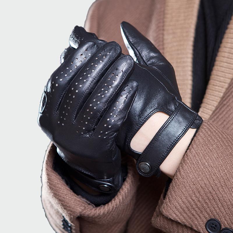 Men's Spring/Autumn Genuine Leather Gloves