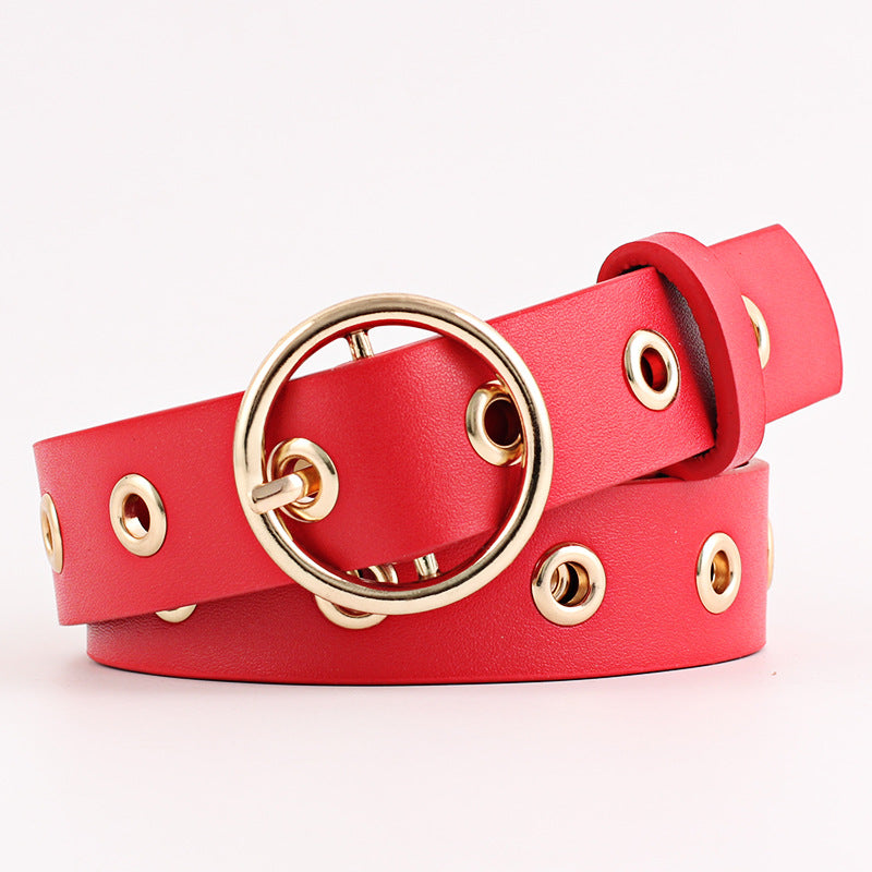 Women's Leather Belt With Pin Buckle