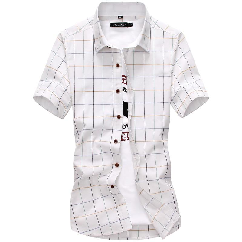 Men's Summer Casual Cotton Short Sleeved Shirt
