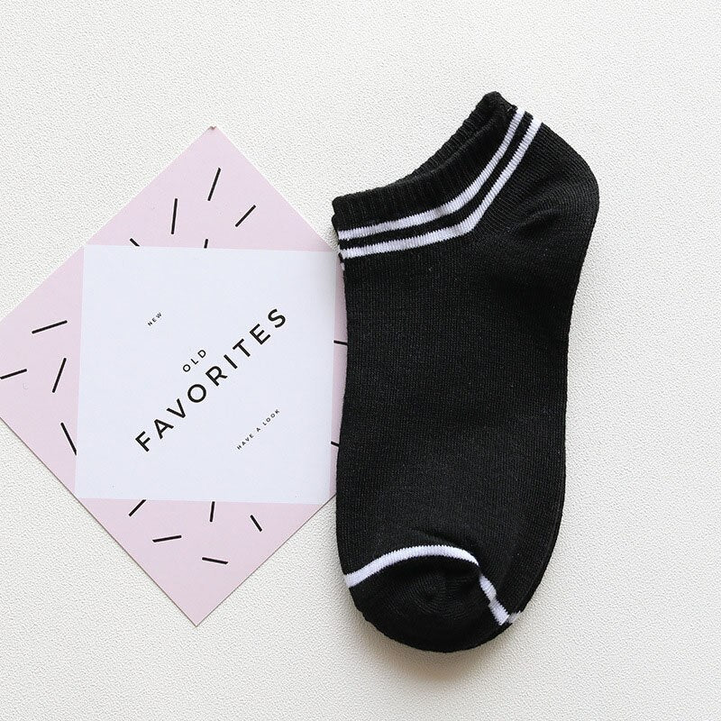 Women's Striped Cotton Socks | 5 Pairs Set