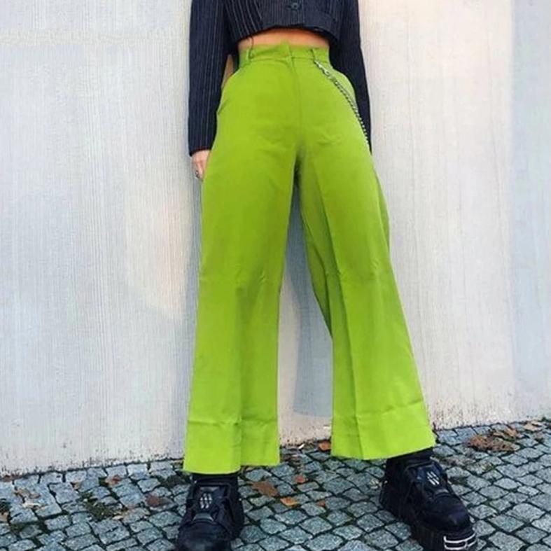 Women's Summer Casual Polyester High-Waist Slim Loose Pants