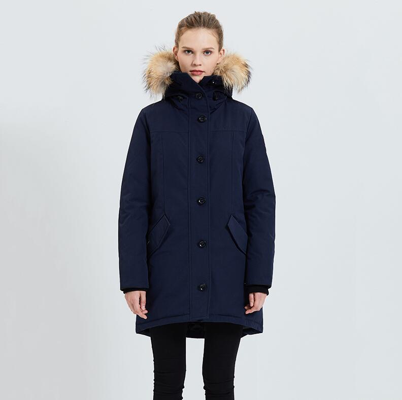 Women's Winter Casual Waterproof Thick Parka With Raccoon Fur