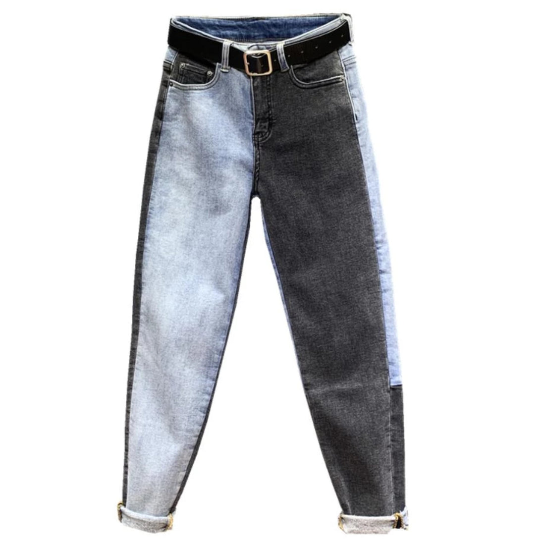 Women's Patchwork High-Waist Long Jeans