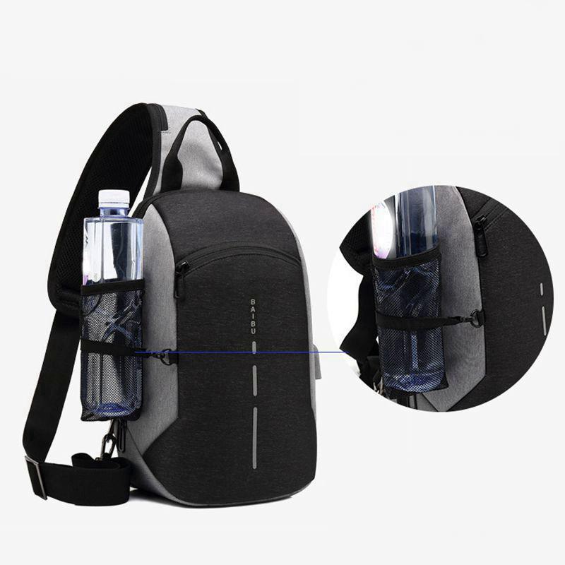 Men's Casual Waterproof Shoulder Bag With USB Charging