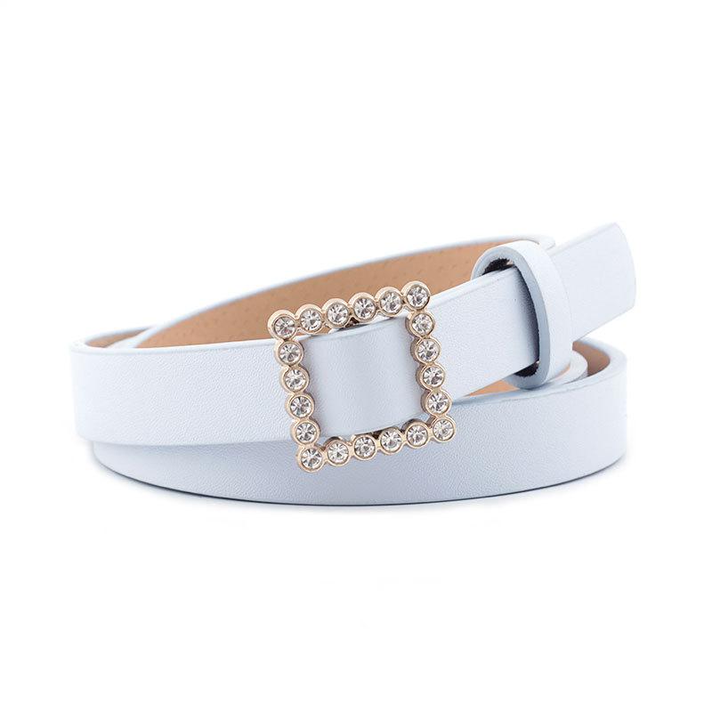 Women's Leather Belt With Square Buckle