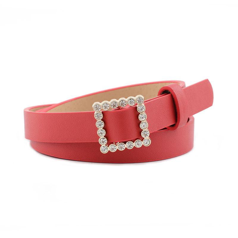 Women's Leather Belt With Square Buckle