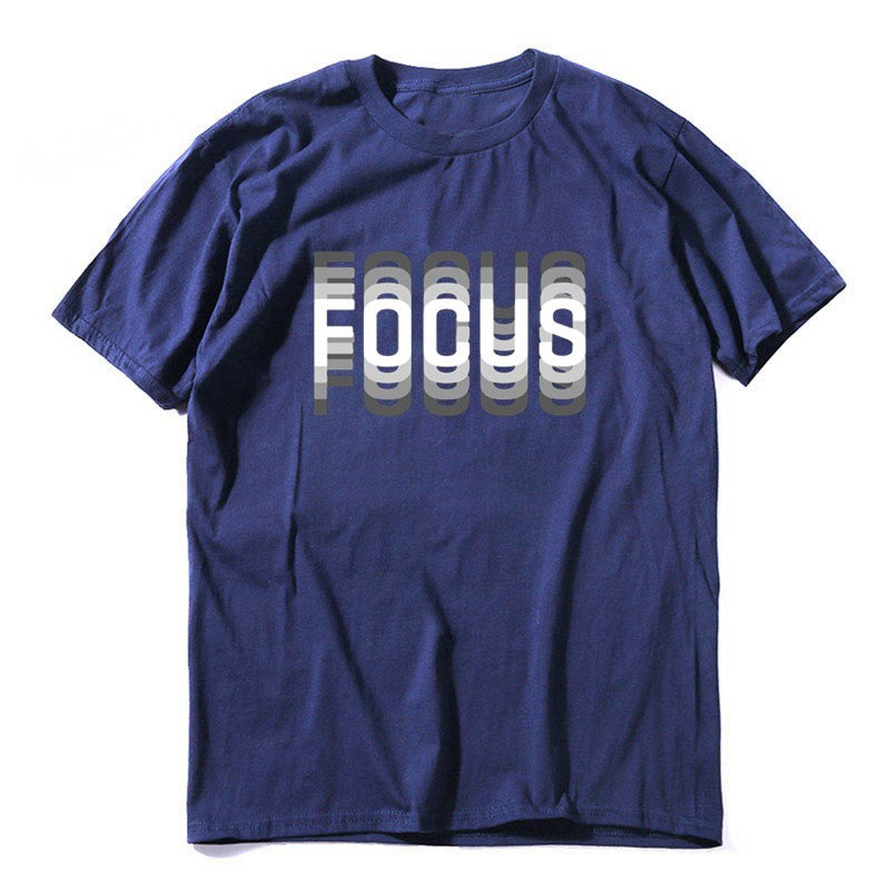 Men's Summer Casual Cotton Loose T-Shirt "Focus"