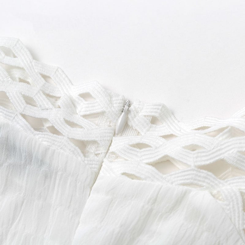 Women's Summer Polyester A-Line Long-Sleeved Short Dress