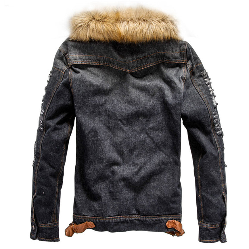 Men's Winter/Autumn Denim Hooded Jacket