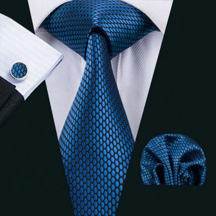 Men's Wedding Tie With Handkerchief And Cufflinks