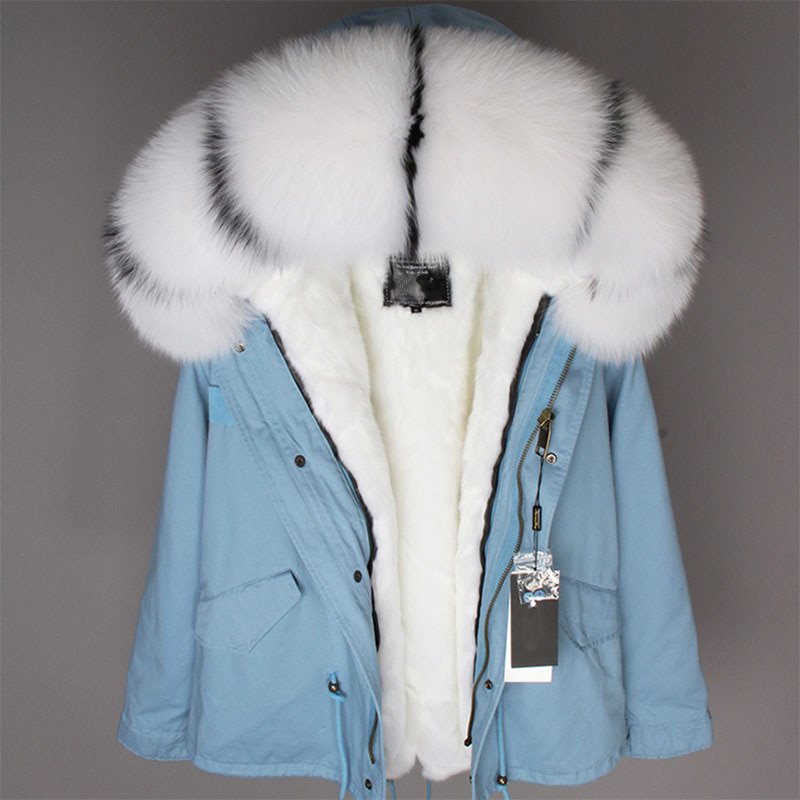 Women's Winter Casual Hooded Thick Long-Sleeved Parka With Fox Fur