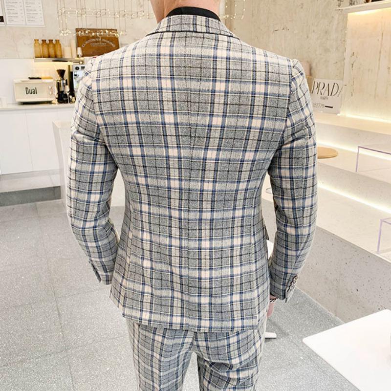 Men's Wedding Plaid Suit | Blazer & Pants & Vest