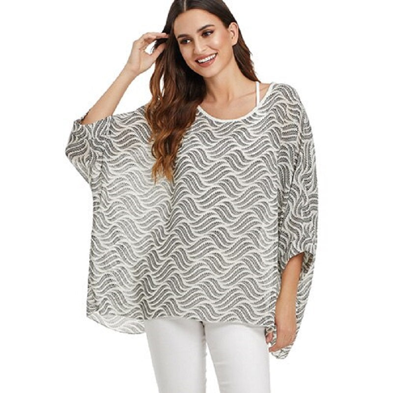 Women's Summer Casual O-Neck Loose Blouse With Print | Plus Size