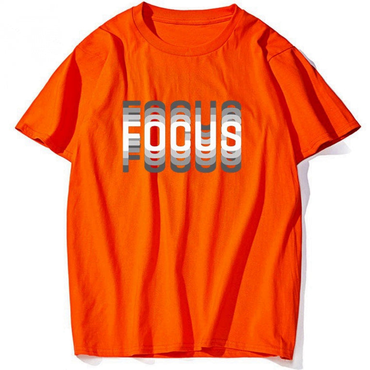 Men's Summer Casual Cotton Loose T-Shirt "Focus"