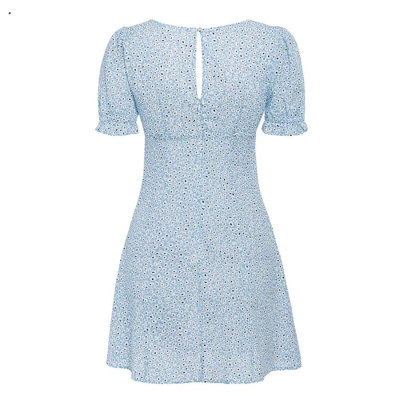 Women's Summer Puff-Sleeved Mini A-Line Dress
