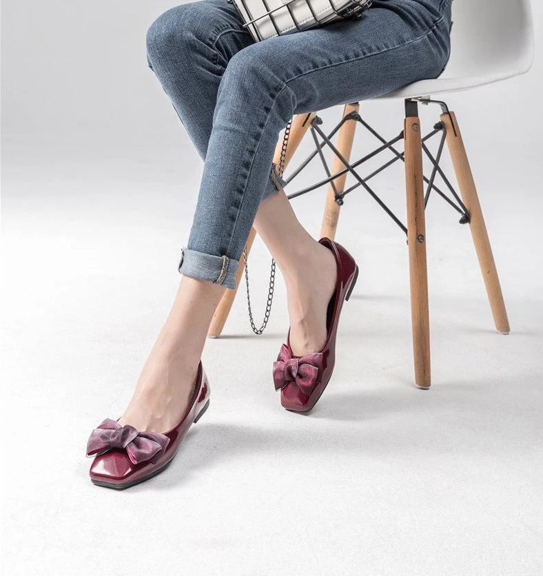 Women's Spring Casual Square Toe Flats