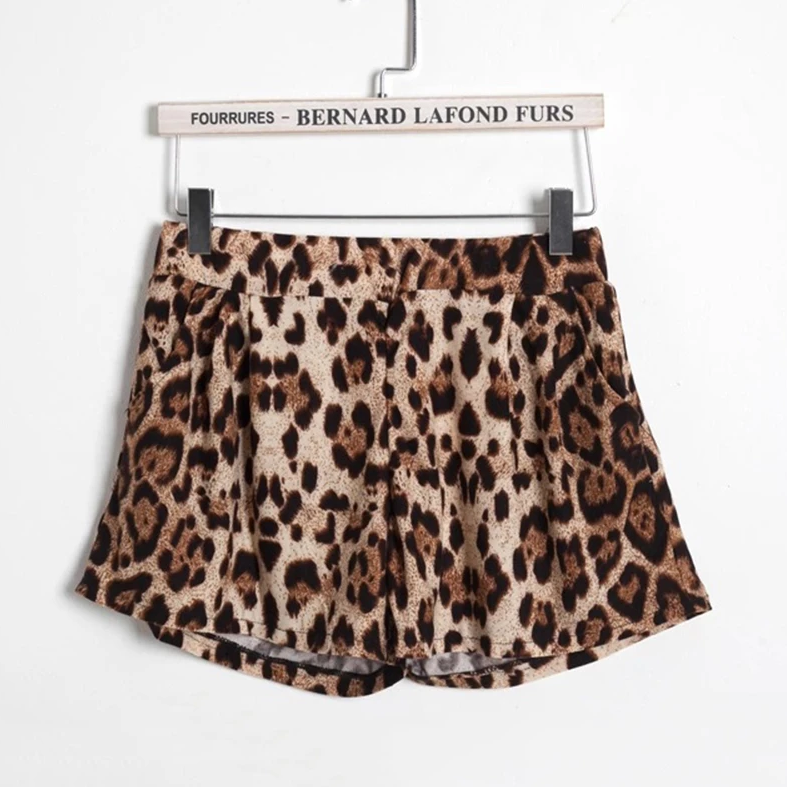 Women's Spring/Summer Casual High-Waist Leopard Loose Shorts