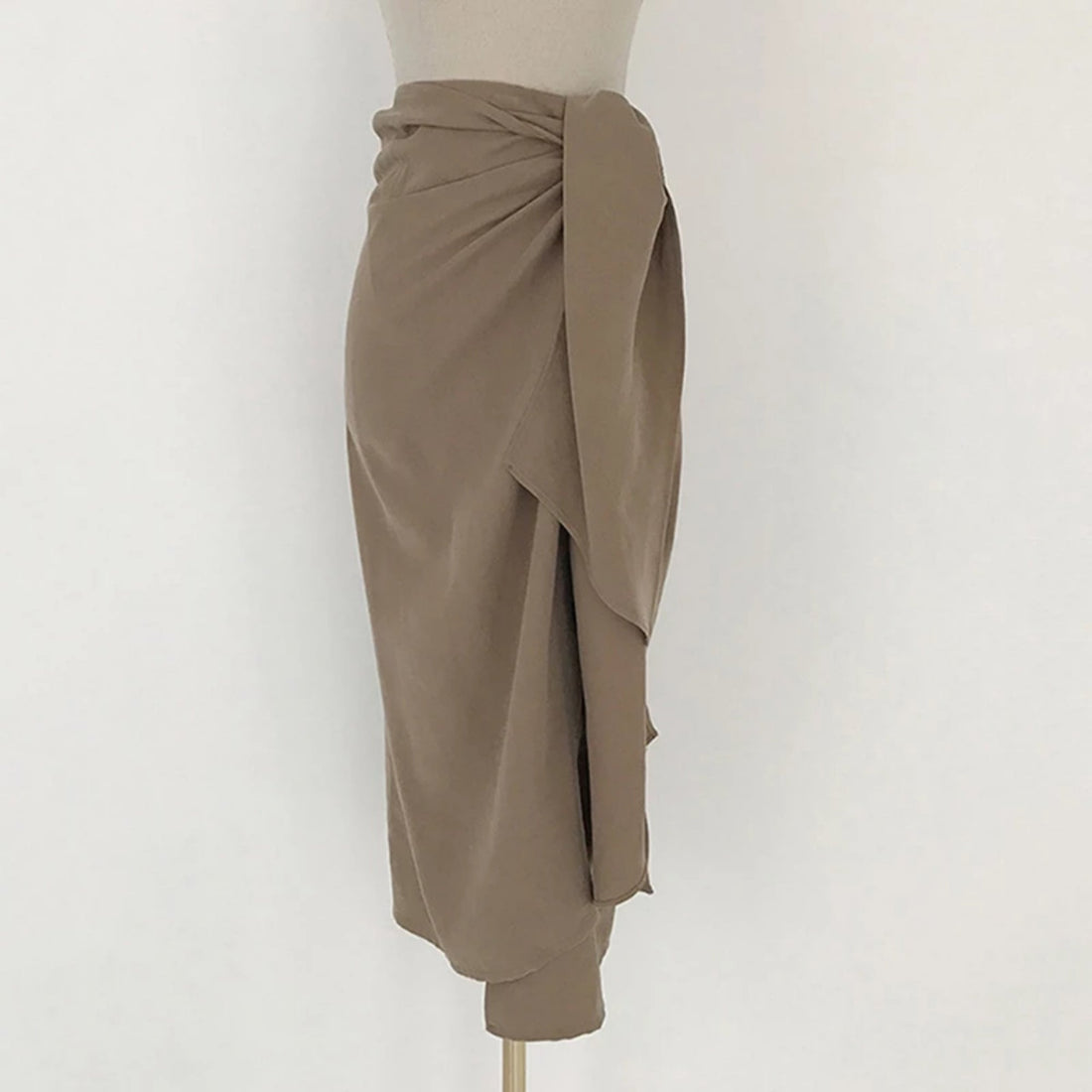 Women's Spring Casual High-Waist Asymmetrical Midi Skirt