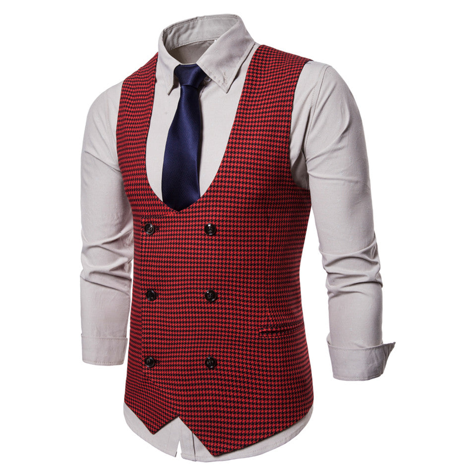 Men's Spring/Autumn Casual Vest With U-Shaped Collar