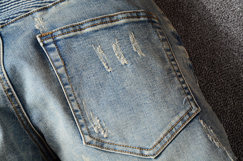 Men's Casual Ripped Elastic Slim Jeans