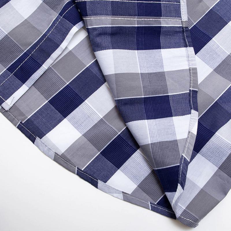 Men's Summer Casual Cotton Plaid Long Sleeved Shirt
