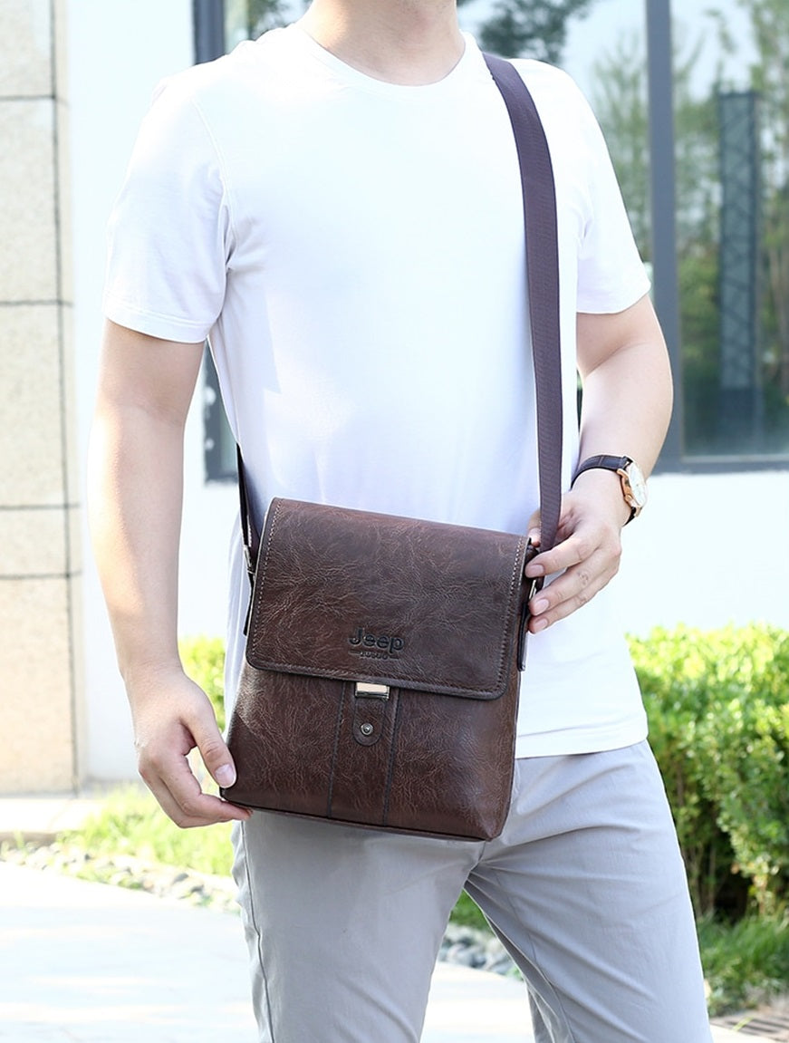 Men's Casual Leather Shoulder Bag