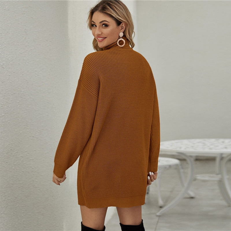 Women's Autumn Casual Loose Short Sweater Dress