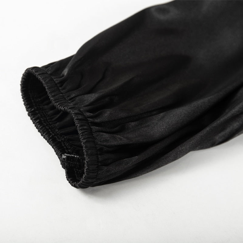Women's Summer Ruched Elastic Silk Short Sleeve Crop Top