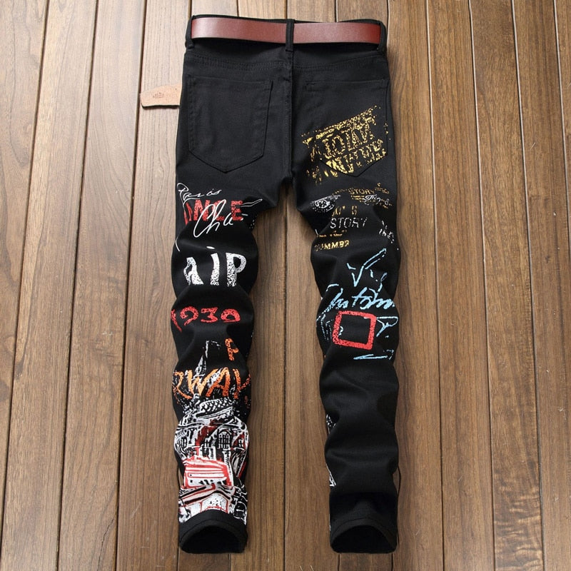 Men's Skinny Jeans With Print