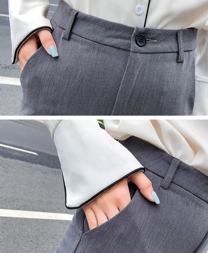 Women's Spring/Autumn Casual High Waist Pants With Pockets