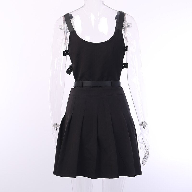 Women's Summer Sleeveless Zipper A-Line Mini Dress