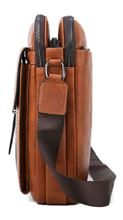 Men's Leather Large Capacity Shoulder Bag | Set